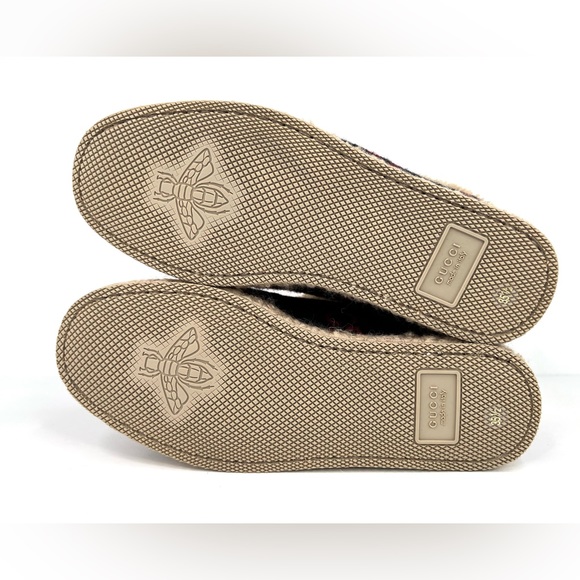 Gucci Fria Horsebit GG Logo Wool Shearling Fur Women Ankle Booties Size … - Picture 10 of 15